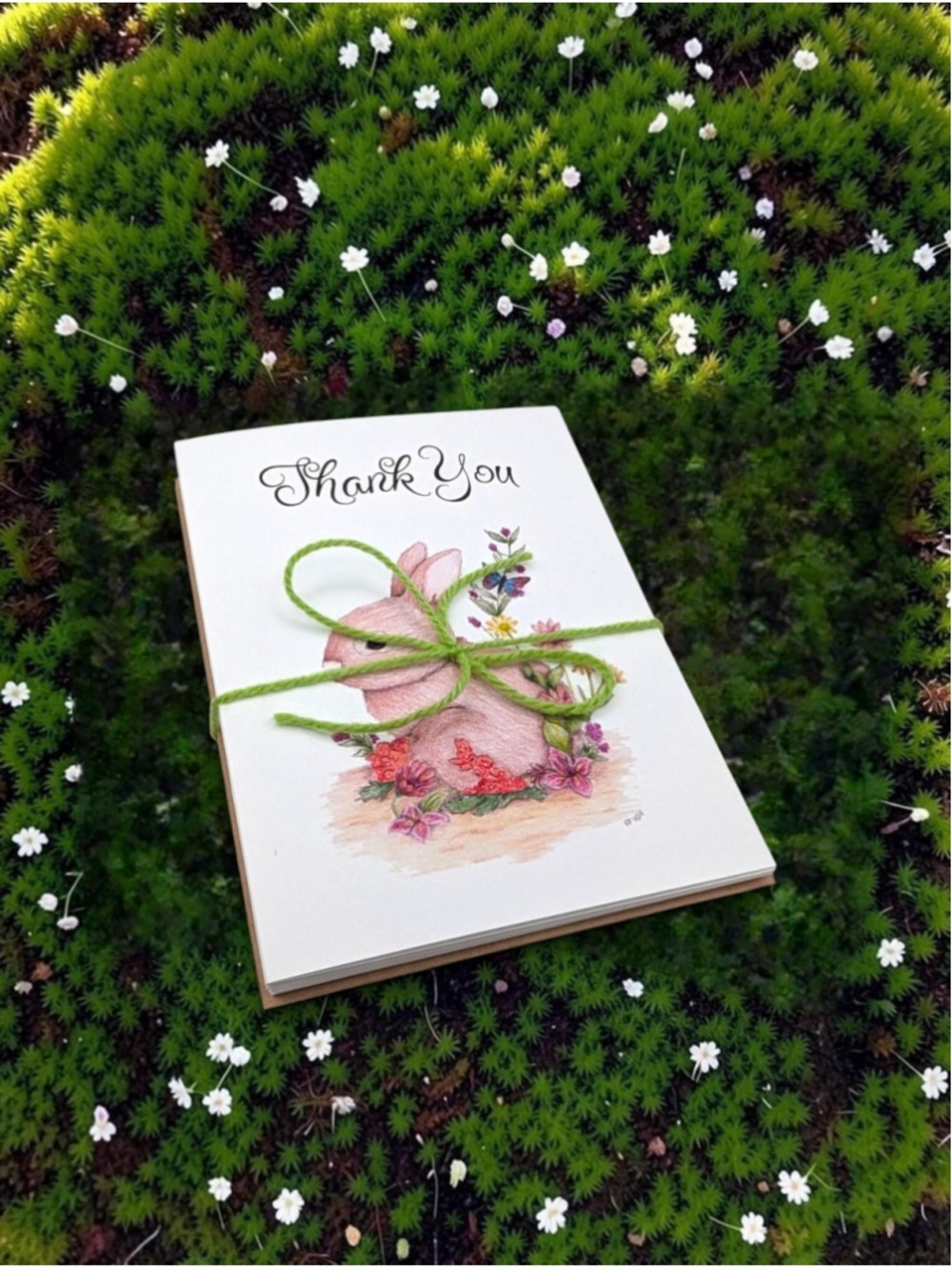 Floral Bunny Notecards 4.25 x 5.5 - Picture 2 of 5